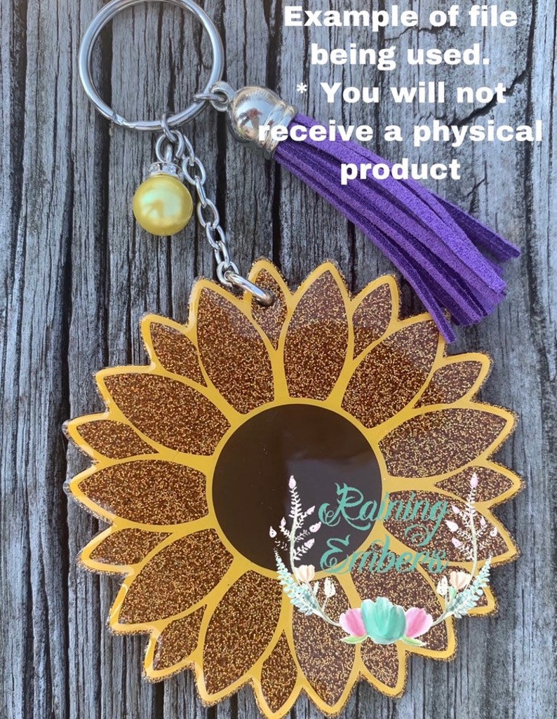 Download SVG Digital Download Sunflower Keychain Outline | Etsy