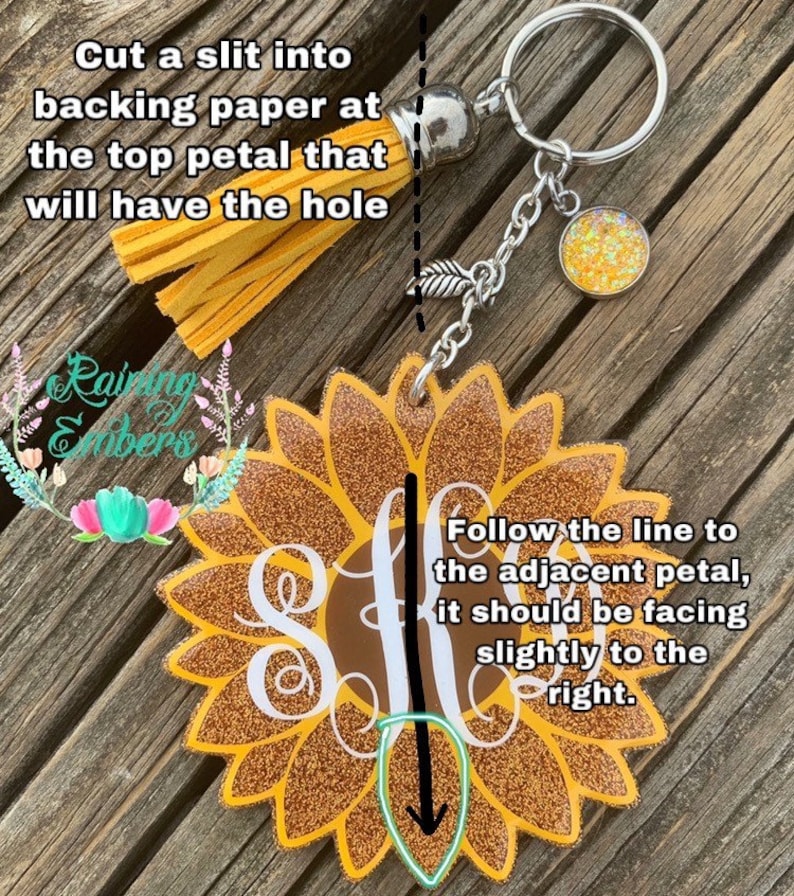 SVG Digital Download Sunflower Keychain Outline | Etsy