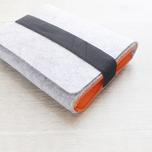 Cavo di ricarica in feltro, custodia per cavo di alimentazione, borsa portaoggetti USB, borsa per cavo di alimentazione, borsa per cosmetici, custodia per mouse, borsa per mouse, custodia per fotocamera grigio chiaro arancione 105
