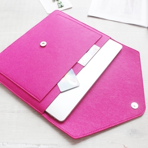 Felt Case Sleeve Bag Holder for Pad, iPad, Tablet,iPad Air 7, iPad Air 6, iPad Pro 2024 11" 13", iPad 7/8/9 10.2" rose customized size 073RO