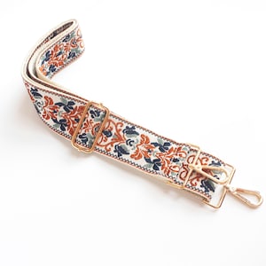 Crossbody Taschengurte, Retro Floral gewebte Taschengurte, Geldbörsengurt, Gitarrengurt für Geldbörse, gewebte Gurte, austauschbarer Schultergurt