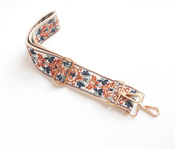 Crossbody Bag Straps, Retro Floral Woven Bag Straps,Purse Strap, Guitar Strap for Purse, Woven Straps, Replaceable Shoulder Strap