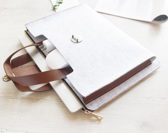 Felt Bag Sleeve Holder for Surface Pro 7 8 9, surface pro case, Surface Laptop Studio keyboard handbag, surface pro 8 9 skin leather handle
