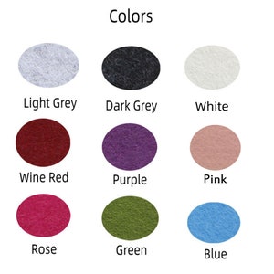Pode incluir: Um gr&aacute;fico de cores com a palavra "Colors" no topo. Nove amostras de cores ovais s&atilde;o exibidas, cada uma com um nome de cor correspondente: Cinza claro, Cinza escuro, Branco, Vinho tinto, Roxo, Rosa, Rosa, Verde e Azul.