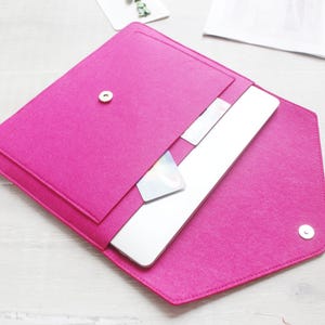 Felt Case Sleeve Bag Holder for Pad, iPad, Tablet, felt tech, rose customized size 10 x 7.25 inches 073RO