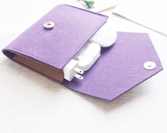 Felt Charger Cable, Power Cord Case, USB Storage Bag, Power Cord bag, Cosmetic Bag, Mouse case, Mouse bag, Camera Case, for Power Cord 125