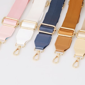 Rosa weiße Farbe Schultergurt Wechselgurte, Crossbody-Taschengurt, austauschbarer Gurt für Handtasche, verstellbare Träger mit Gold-Hardware