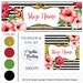 Facebook Set Floral Set Flowers WATERCOLOR Black Gold Rustic Chic Etsy Set Facebook Cover Set Facebook Business Page Set