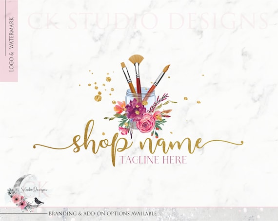 Premade Logo & Watermark Painting Logo Painter Logo Design | Etsy