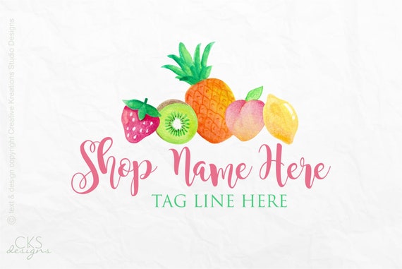 Premade Logo Design Fruit Logo Essential Oil Logo Food Etsy