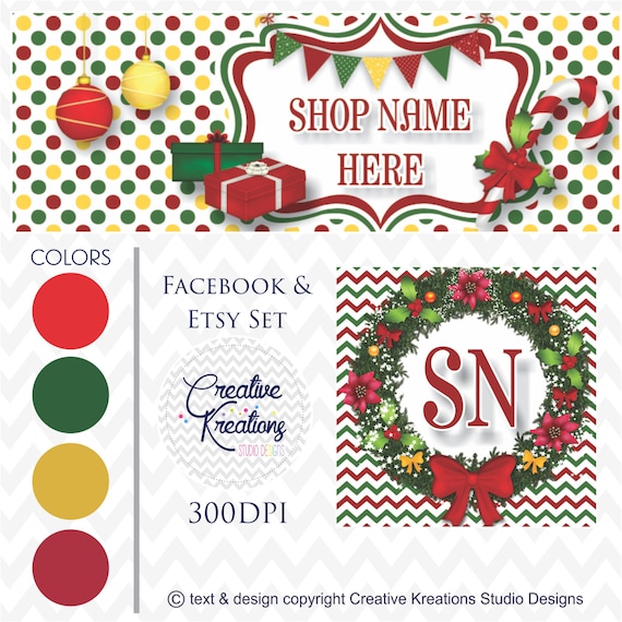 Timeline Banner Christmas Etsy Cover Set Facebook Business Etsy
