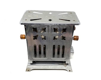 1930s Antique Made-Rite Toaster, Sandusky Turnover Kitchen Relic With Star Motif