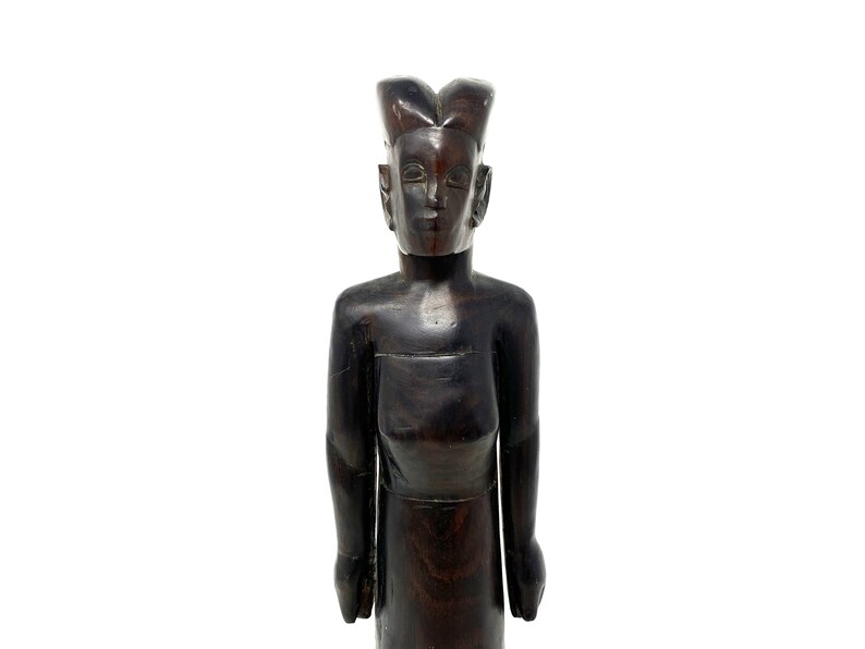 Vintage African Ebony Wood Carving Female, Tanganyika African Wood