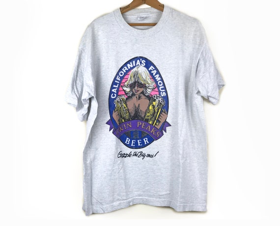 Vintage 'Twin Peaks' Beer Pinup T-Shirt, Risqué Bi