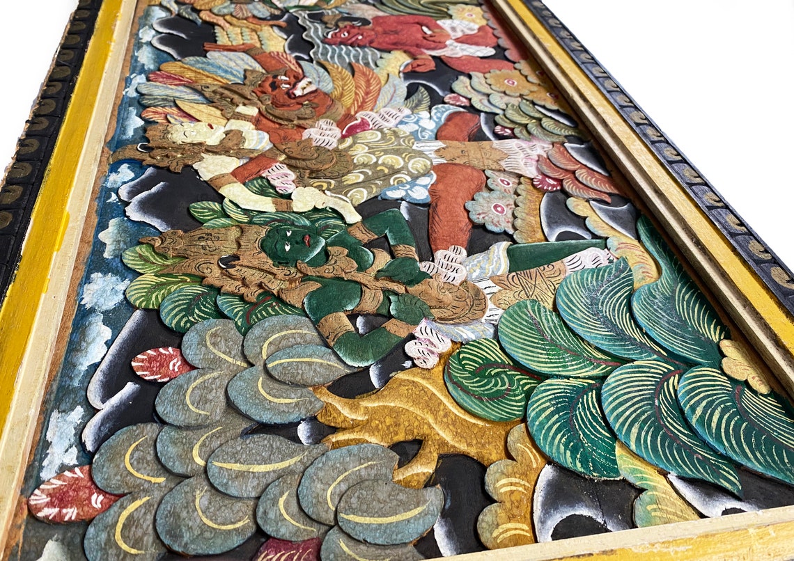 Indonesian Wood Relief Carving Wall Art Indonesian Wall Art | Etsy