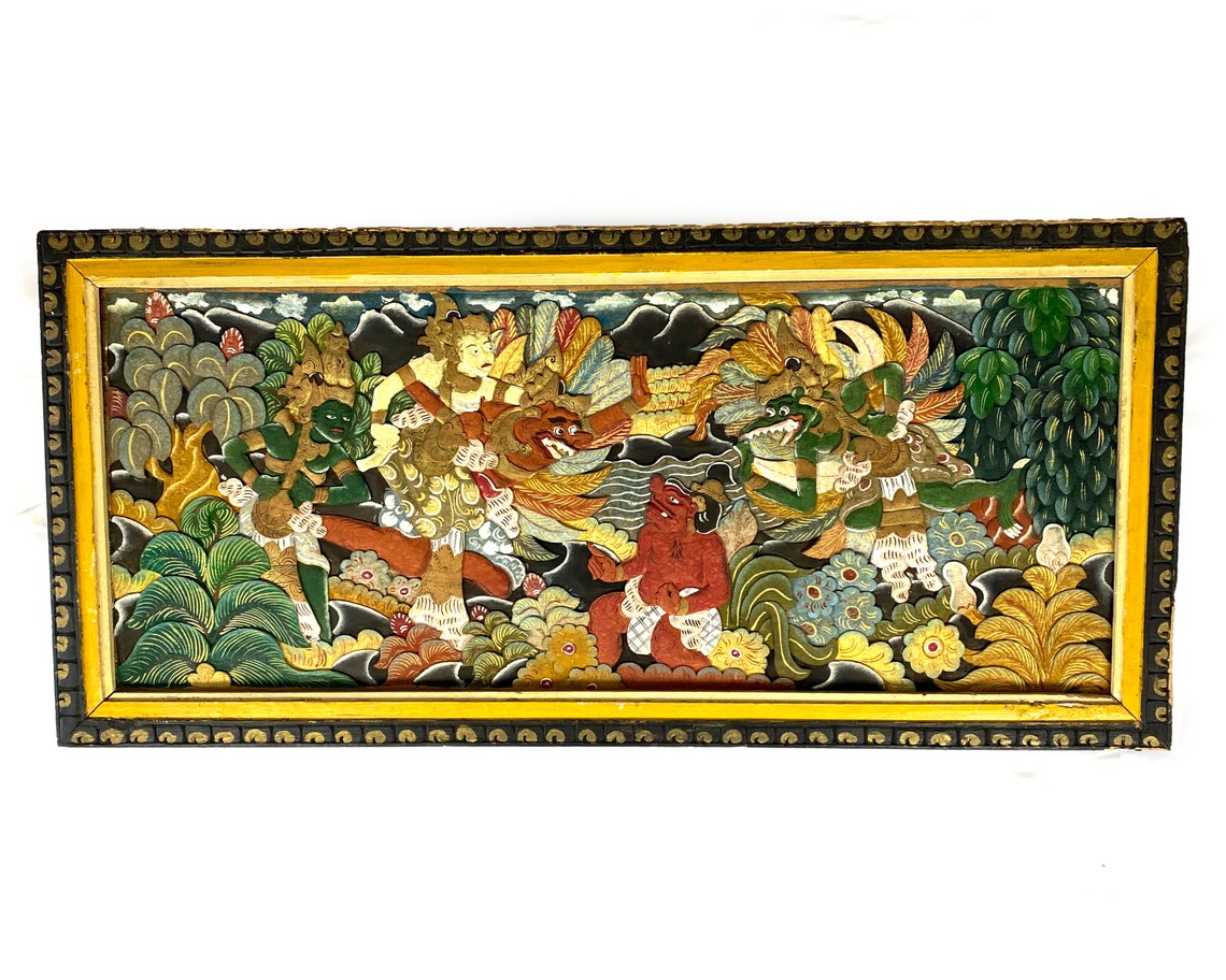 Indonesian Wood Relief Carving Wall Art Indonesian Wall Art | Etsy