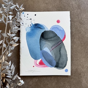 Dipinto ad acquerello astratto ORIGINALE, opera d'arte dipinta a mano, acquerello originale unico nel suo genere, arte murale unica, moderno