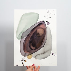 ORIGINAL Abstract watercolor painting, hand-painted artwork, one-of-a-kind watercolor original, unique wall art,  Modern