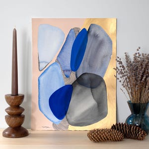 Dipinto ad acquerello astratto ORIGINALE, opera d'arte dipinta a mano, acquerello originale unico nel suo genere, arte murale unica, moderno