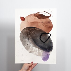 ORIGINAL Abstract watercolor painting, hand-painted artwork, one-of-a-kind watercolor original, unique wall art,  Modern