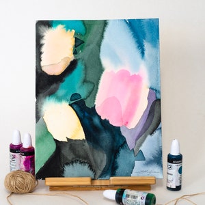 ORIGINAL Abstract watercolor painting, hand-painted artwork, one-of-a-kind watercolor original, unique wall art,  Modern