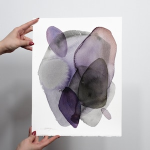 ORIGINAL Abstract watercolor painting, hand-painted artwork, one-of-a-kind watercolor original, unique wall art,  Modern