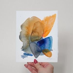 Dipinto ad acquerello astratto ORIGINALE, opera d'arte dipinta a mano, acquerello originale unico nel suo genere, arte murale unica, moderno