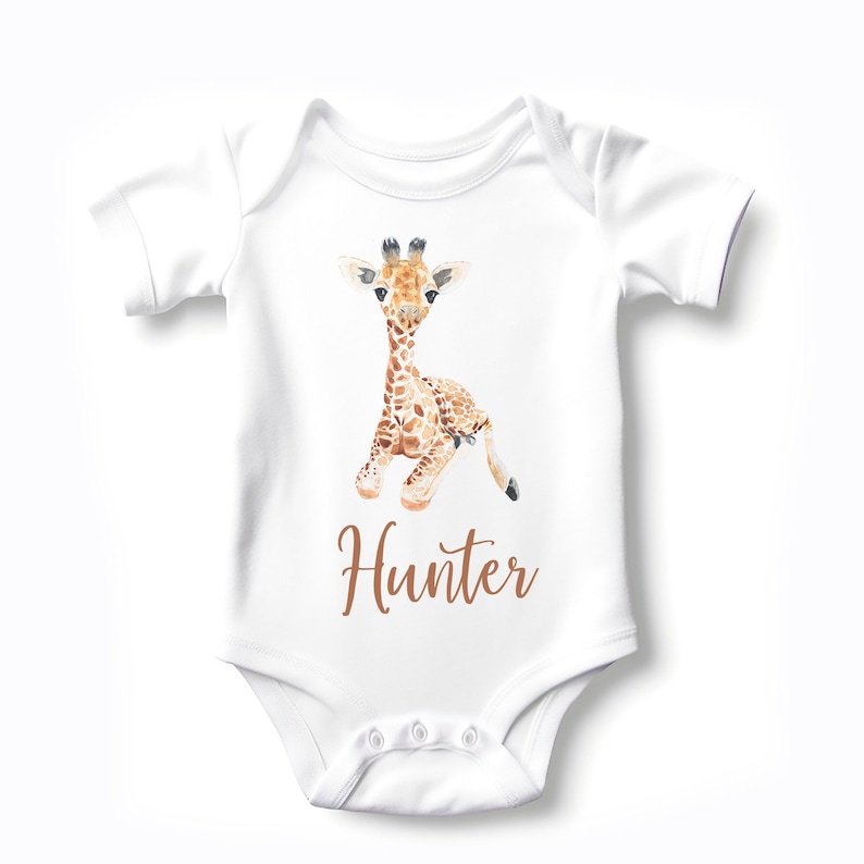 Baby Bodysuit with Cute Giraffe Print