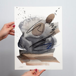 ORIGINAL Abstract watercolor painting, hand-painted artwork, one-of-a-kind watercolor original, unique wall art,  Modern