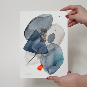 ORIGINAL Abstract watercolor painting, hand-painted artwork, one-of-a-kind watercolor original, unique wall art,  Modern