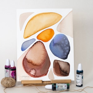 ORIGINAL Abstract watercolor painting, hand-painted artwork, one-of-a-kind watercolor original, unique wall art,  Modern