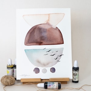 ORIGINAL Abstract watercolor painting, hand-painted artwork, one-of-a-kind watercolor original, unique wall art,  Modern