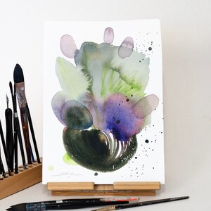 ORIGINAL Abstract watercolor painting, hand-painted artwork, one-of-a-kind watercolor original, unique wall art,  Modern