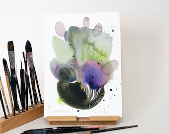 ORIGINAL Abstract watercolor painting, hand-painted artwork, one-of-a-kind watercolor original, unique wall art,  Modern