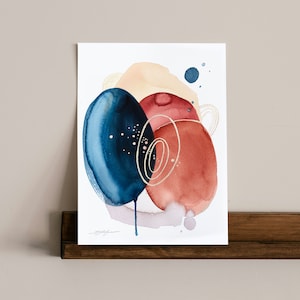 ORIGINAL Abstract watercolor painting, hand-painted artwork, one-of-a-kind watercolor original, unique wall art,  Modern
