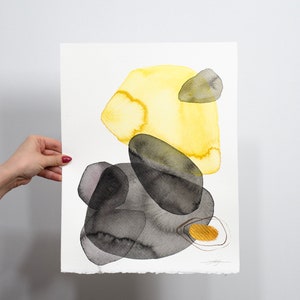 ORIGINAL Abstract watercolor painting, hand-painted artwork, one-of-a-kind watercolor original, unique wall art,  Modern