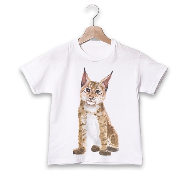 Kinder T-Shirt mit BabyLynx, Junge Geburtstag Geschenk, Mädchen Safari Tier Shirt, Süßes Kinder T-Shirt, Baby Shower Geschenk