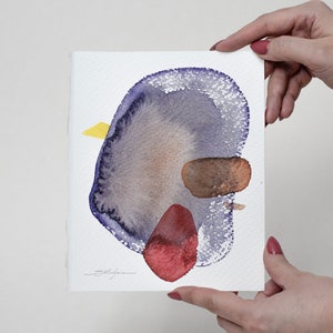 ORIGINALE Pittura ad acquerello astratta, opere d'arte dipinte a mano, acquerello unico nel suo genere, arte murale unica, moderna