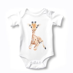 Baby Bodysuit with Cute Giraffe Print