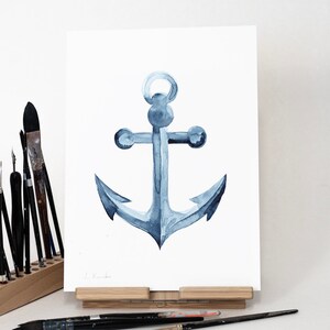 Pittura ad acquerello ORIGINALE Compass, opere d'arte dipinte a mano, acquerello unico nel suo genere, arte murale unica, arredamento nautico