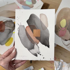Dipinto ad acquerello astratto ORIGINALE, opera d'arte dipinta a mano, acquerello originale unico nel suo genere, arte murale unica, moderno