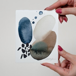 ORIGINAL Abstrakte Aquarell Malerei, handgemaltes Kunstwerk, Unikat Aquarell Original, einzigartige Wandkunst, Modern
