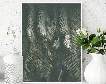 Palm Tree Leaves Print, Palm Leaf, Botanical Decor, Home Gift, Floral Print, Tropical Photography, Minimalist, Modern, Nursery Print