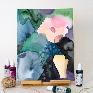 ORIGINAL Abstract watercolor painting, hand-painted artwork, one-of-a-kind watercolor original, unique wall art,  Modern