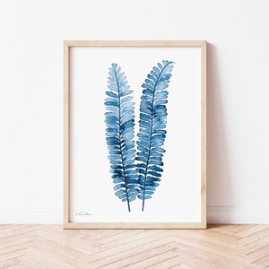 Northern maidenhair fern Watercolor Painting Print, Boho Art, Plant Poster, Nature Illustration, Botanical Wall Decor,Garden Art, Wildflower