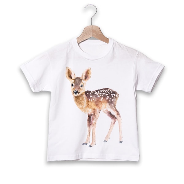 Cute Baby Deer T-shirt, Fawn Tee, Girl Animal Shirt, Baby Shower Gift, Boy T-shirt Gift, Funny Animal Tee, Cute Birthday Shirt