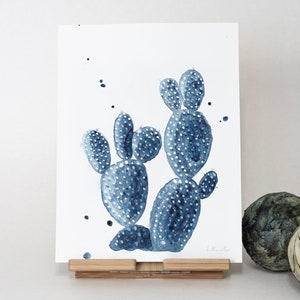 ORIGINALE Pittura ad acquerello Cactus, opere d'arte dipinte a mano, acquerello unico nel suo genere, arte murale unica, botanica, pianta