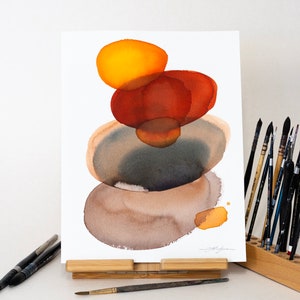 ORIGINAL Abstract watercolor painting, hand-painted artwork, one-of-a-kind watercolor original, unique wall art,  Modern
