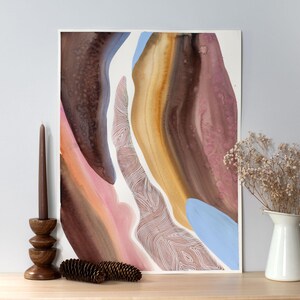 Dipinto ad acquerello astratto ORIGINALE, opera d'arte dipinta a mano, acquerello originale unico nel suo genere, arte murale unica, moderno