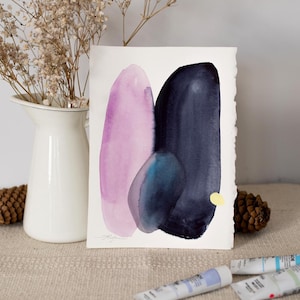 Dipinto ad acquerello astratto ORIGINALE, opera d'arte dipinta a mano, acquerello originale unico nel suo genere, arte murale unica, moderno